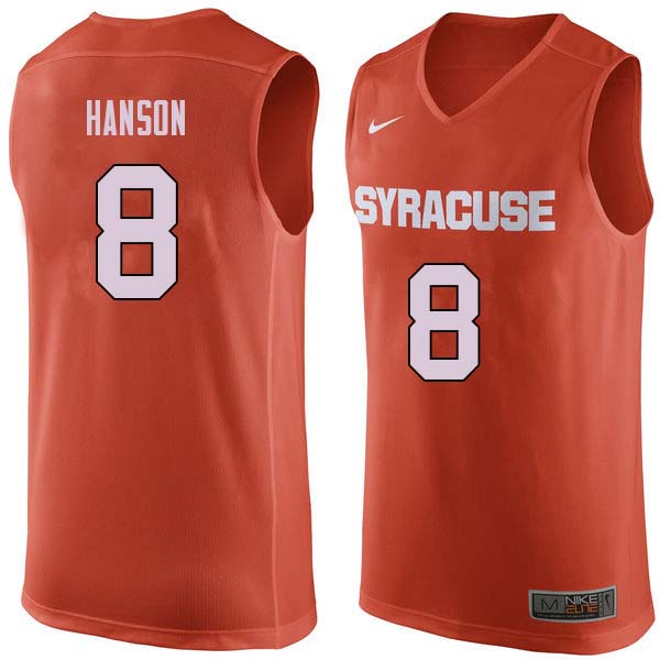 Men #8 Vic Hanson Syracuse Orange College Basketball Jerseys Sale-Orange